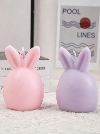 1pc Easter Bunny Shaped Soy Wax Scented Candle, 12-30 Hours Burn Time, Suitable For Living Room/Bedroom Relaxation, Can Be Used As Home Decor Candle Holder, Applicable For Ramadan/Valentine's Day/Mother's Day/Carnival/Easter/Party Gifts, Wedding Accessories, Tabletop Centerpiece, Creative Gift For Men And Women