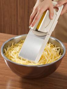 New Upgraded Multi-Function Vegetable Chopper Mandoline Slicer Set - Manual Food Chopper/Grinder With Container, Handheld Onion Chopper With Interchangeable Blades, ABS Plastic Kitchen Tool, Suitable For Home Use - White - View 5