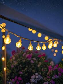 20/50颗LED太阳能灯串，户外水晶灯，太阳能水晶球LED灯，8种灯光模式，太阳能装饰灯球，户外仙女灯，暖白光/彩色光，适用于户外庭院、花园、节日庆典装饰、户外花园、树木、露台、派对、酒店、餐厅、活动场地、草坪、道路、树木、婚礼、生日、帐篷、派对、露营、花园、阳台、围栏等。 - 多色 - 查看 6