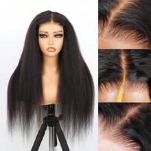 bling hair Wear Go Glueless Wigs Human Hair KinkyStraight Human Hair Wig For Women 14-32 Inch, Natural Yaki Straight Wig Pre Plucked 180% Density, 13x4 Transparent Glueless Kinky Straight Lace Front Wig Natural Color,Hidden Strap 360 Lace Front Wigs Human Hair Yaki Straight Glueless Wigs Pre Plucked Pre Cut 20 Inch 3 In 1 Half Wigs For Women Drawstring Seamless Flip Headband Wig Beginner Friendly  Glueless Wig No Filter Glamorous Weekend Ready For Women Beginner Friendly No Glue No Sew In Daily Wear Hair Accessory 180% Density - Natural Black - 查看 2