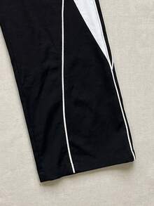 1件装 男童/青少年时尚百搭休闲柔软透气耐穿带口袋直筒裤，适合春、夏、秋季穿着 - 黑色 - 查看 7