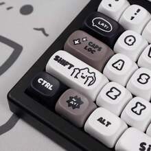 130 piezas Lindos temas de gato y perro Teclas de sublimación PBT, Adecuado para teclados mecánicos 61/68/75/87/98/100%. Solo teclas. - Ver 5