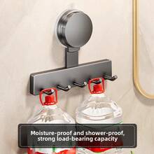 Strong Load-Bearing No Punching Suction Cup Hook Bathroom Wall Mounted Door Hanging Clothes Rack Clothes And Towel Racks - View 4
