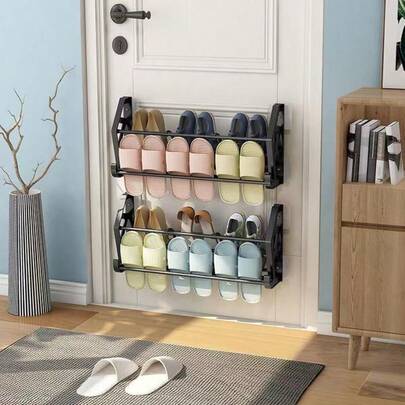 Sapateira De Parede C/ Adesivo Auto Colante 6 Pares Organizadora De Porta E Parede