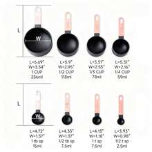 8pcs Measuring Cup & Spoon Set, Stackable Nested Measuring Cups, Stainless Steel Handles, For Measuring Dry & Wet Ingredients, Mini Tea Spoon - Plastic Head - Multicolor - View 3