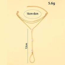 Nuevo brazalete de cadena de dedo multicapa de circonita, accesorios de joyería sexy de playa para mujeres - Pulsera - Ver 2