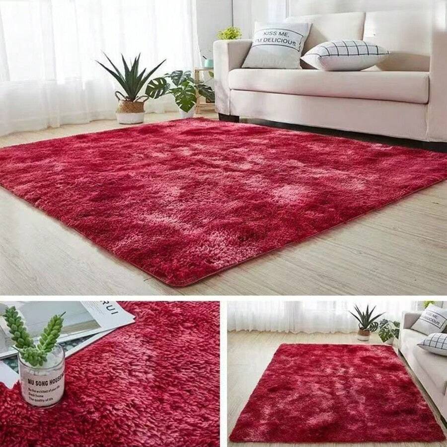 Multi-Colored Plush Rugs. Softness And Style For Your Home. Size 150 - Red - View 1