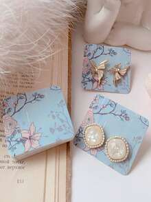 100 piezas Tarjetas de exhibición de aretes, tarjetas de empaquetado de regalo de joyería - A - Ver 2