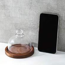 2/4 Inch Round Wooden Cake Stand With Glass Cover - Perfect Display Stand For Cakes, Breads And Pastries - Suitable For Restaurants And Home Kitchens - Natural Wooden Base Adds Warmth To Any Setting - Multicolor - View 6