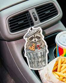Car Air Freshener Funny Cute Humor 5pcs Raccoon Frog Capybara Car Accessories Automotive Interior Hanging Scents Mirror Decor For Women Teen Girls - FunnyZoo - 查看 6
