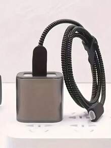 5 piezas Funda protectora de cable de datos de TPU negro a prueba de golpes con organizador de cable compatible con cable de cargador Apple 18W/20W, regalo de aniversario - Juego de 5 piezas en negro mate - Ver 6