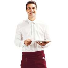 3/1pc Server Apron With 3 Pockets, Oil & Water Resistant Short Waist Apron For Female Waitress - Red - Burgundy - View 6