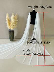 Bridal Wings Veil 2pcs Wedding Veil Removable Sleeve Bride Shoulders Wedding Cover Shawl Bride Accessories Women's Shrugs - Multicolor - View 6