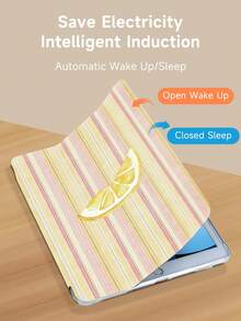 Tablet Protective Case With Stripes And A Leopard Pattern, Compatible With 9.7/10.2/10.5/10.9/12.9/Pro 11, 10th Generation, Compatible With Samsung Galaxy Tab S6 Lite 10.4-Inch, Compatible With Kindle Paperwhite 12th Gen 2024, 2022 Kindle (11th Generation), Soft Anti Drop, Smart Stand/Automatic Wake-Up/Sleep. Plant Pattern Protective Cover. - Multicolor - View 6