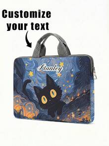 1pc Customized Laptop Bag, Unique Design (Photo, Landscape, Illustration), Large Capacity, Lightweight, Fashionable, Best Gift Choice, Back To School Essential - Multicolor - View 4