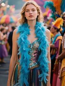 Khăn choàng lông vũ nhiều màu sắc, phụ kiện trang phục tự làm, chất liệu nhung mềm mại, khăn trang trí, thích hợp cho tiệc sinh nhật, đua xe, tiệc trà, đêm giao thừa, hòa nhạc và trang trí nhà cửa, dạ hội, đám cưới, biểu diễn sân khấu, trang phục và phụ kiện lễ hội, đồ dùng tiệc tùng. - nhiều màu - Xem 4