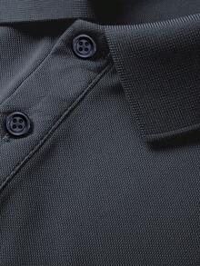 ALTZTAR Men's Solid Color Casual Versatile Commuting Short Sleeve Polo Shirt - Dark Grey - View 5