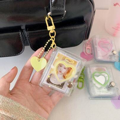 2-Inch Mini Photo Card Album With Keychain Holder - Durable Clip-On ID Holder & Photo Album, Fits Mini Credit Card/Student ID/Keys, Suitable For Travel, Teachers And More