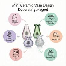 Mini Hydroponic Vase Fridge Magnets Set - Clear Glass Propagation Station For Real Flowers - Cute Kitchen & Locker Decor. - Ultimate Garden Set (8 Pcs) - Best Value - View 6