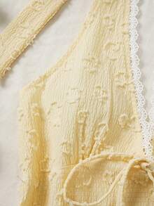 Women's V-Neck Spaghetti Strap Casual Backless Vacation Top, Boho Style For Beach, Easter, Coachella Music Festival, Tropical Holiday - Yellow - View 5