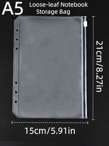 12pcs A5/A6 Binder Pockets, 6 Hole Budget Cash Envelopes For Budgeting, Clear Zipper Folders Planner Inserts Loose Leaf Bags Binder, Waterproof PVC Document Pouch Filing, Back To School Season - Sets - View 7