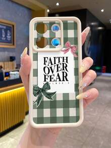 1个时尚春季格子蝴蝶结设计米色玛瑙阶梯防滑防震防指纹手机壳，适用于 17、17 Pro、17 Pro Max、Air、16、15、14、13、12、11 / S26、S25、S24、S23 / / / / HONOR - 米色 - 查看 4