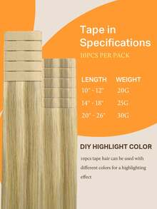 DOORES 10pcs Straight Tape In Hair Extension, 100% Remy Human Hair Extension For Salon Silky Seamless Invisible, Light Blonde Highlights ,25g Invisible Skin Weft PU Tape Extension, For Thinning Hair Woman Volume Add Length And Natural Look Highlights - Easy To Apply ,Perfect For Graduation, Anniversary, And Holiday Hairstyles - S16/22A - View 4