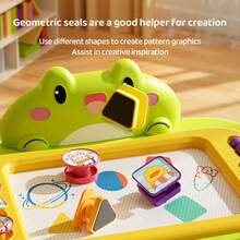 1pc Children's Magnetic Drawing Board, 4-Color Partitioned Doodle Board, Small Drawing Toy With Anti-Throw Rope Design - Multicolor - View 6