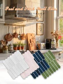 1/10/20 miếng dán tường tự dính hình vảy cá bằng PVC, decal trang trí tường, kích thước 30 x 30 cm, decal dán tường chống thấm nước cho phòng tắm, tấm trang trí tường phòng khách, trang trí nhà cửa đơn giản tự làm, trang trí nội thất. - A - Xem 2
