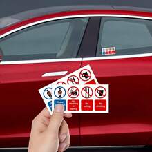 2pcs/Set, No Smoking, Smoking, Drinking, Eating, Please Fasten Seatbelt Car Stickers - Car, Taxi Safety Rules Stickers - 2 No  Stickers - View 5