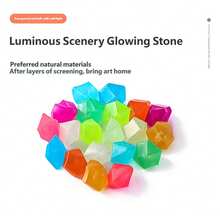 Rhombus Luminous Stones For Aquarium Landscaping, Mini Luminous Stones, Plastic Luminous Stones For Gardening - A - View 2