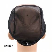 AliLeader S/M/L 号单丝网假发帽，用于制作假发，编织帽，带可调节前绑带，超亲肤系统，边缘弹力鱼网网布 - 查看 5