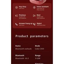 Coca Cola CX09 Wireless Bluetooth 6.0 Earphones With Clip, Sports & Gaming Earbuds With Microphone - View 10