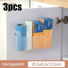Estante de película transparente no perforado, estante interior de pared del gabinete, estante de especias, estante de secado de platos, organizador de puerta de gabinete para cocina - Un grande 3 piezas - Ver 7