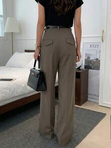 Quần dài dệt kim nữ, kiểu dáng thường ngày, thích hợp cho kỳ nghỉ và công sở. - màu nâu - Xem 4