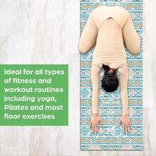 1 片 71*22 英寸瑜伽垫，多种花卉图案可选 - 防滑耐磨加宽加厚健身垫，家用/专业初学者瑜伽训练垫 - 彩色 - 查看 5