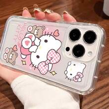SANRIO 1 chiếc ốp lưng điện thoại Hello Kitty tối giản trong suốt mới, thiết kế nơ, trái tim, ngựa pony, thời trang cho iPhone 11/12/12 Pro, 13/14/15, 13 Pro/14 Pro/15 Pro, 12 Pro Max/13 Pro Max/14 Pro Max/15 Pro Max, 16, 16 Pro, 16 Pro Max, 17, 17 Pro, 17 Pro Max, chất liệu TPU chống sốc, món quà lý tưởng cho các cặp đôi, sinh nhật, ngày Valentine. - Nhiều màu - Xem 2