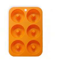 1/2 piezas Molde de silicona para donas de 6 agujeros, molde de chocolate antiadherente, herramienta de repostería para magdalenas y donas - Rojo - Ver 9
