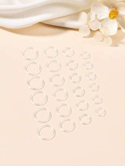 16g 20g Mix Clear Piercing Retainers Plastic Septum Retainer Clear Nose Studs For Work Flexible Lip Plastic Earring Studs For Sport Invisible Horseshoe Rings Daith Piercing Retainer