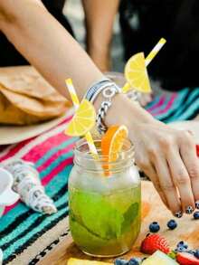 20/50/100pcs Creative Lemon Pattern Party Paper Straws, Cute Cartoon Striped Paper Straws, Suitable For Birthday Party, Holiday Celebration, Dessert & Beverage Decoration, Party Decoration, Birthday Party, Pre-Wedding Party Supplies, Valentine's Day, Thanksgiving Gifts, 1/10 Pack - View 5