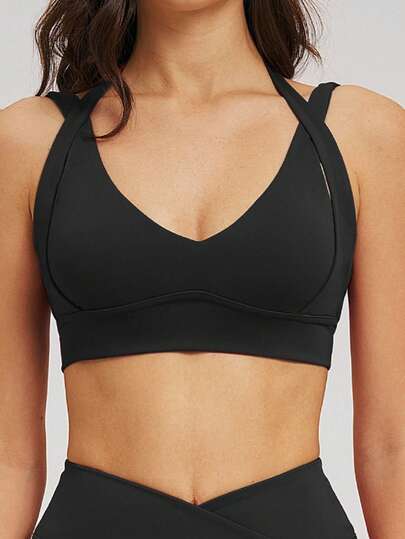ATTRACO Soutien-gorge de sport pour femmes, style brassière, avec coussins amovibles, idéal pour le yoga et l'entraînement en salle de gym