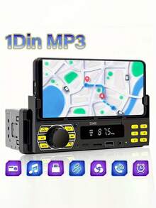 12V 1DIN Digital Car Stereo Radio MP3 Music Player With FM/USB/SD/AUX-IN + Phone Holder - A - View 9