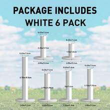 FINGER TEN Golf Rubber Tee Set 6pcs, Durable Mixed Set Includes 1.5", 2.25", 2.75", 3", 3.13", 3.75" Height Practice Tees, Suitable For Indoor, Outdoor And Driving Range Use - White - View 2