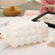 1pc Large Capacity Cream Puff Pencil Case - Soft, Durable And Easy To Clean Stationery Bag With Zipper Closure, Ideal For School And Office Essentials, Pencil Pouch - A - View 6
