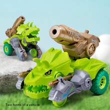 Đồ chơi xe khủng long biến hình không cần pin, phóng bằng quán tính, có thể biến hình thành khủng long ba sừng (Tceratops), bao gồm cả chế độ xe và khủng long, đồ chơi tương tác phù hợp cho bé trai. - Nhiều màu - Xem 17