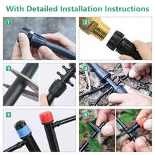 Quality Goods256FT Automatic Drip Irrigation System KitAutomatic Garden Watering Misting System For Greenhouse Yard Plant Lawn With /2 Inch Hose /4 Inch Distribution Tubing And Accories - 如圖 - 查看 6