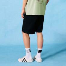 Adidas 男士 GFX SHORT 休闲百搭日常梭织短裤 JL6061 - 黑色 - 查看 1