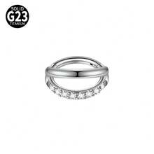 1件钛金CZ铰链式鼻中隔环侧镶锆石耳骨环女士耳廓耳骨穿孔耳环身体饰品 - 如圖 - 查看 13