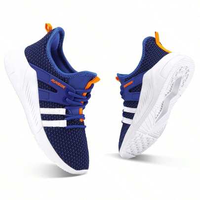 Kids Athletic Sneakers Boys Girls – Lightweight Breathable Lace Up Running Tennis Shoes For Toddler Little Kid Big Kid