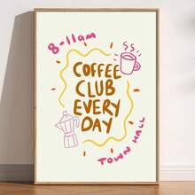"1pc Coffee Club Print: Graffiti Art Retro Kitchen Cafe" - A - View 2